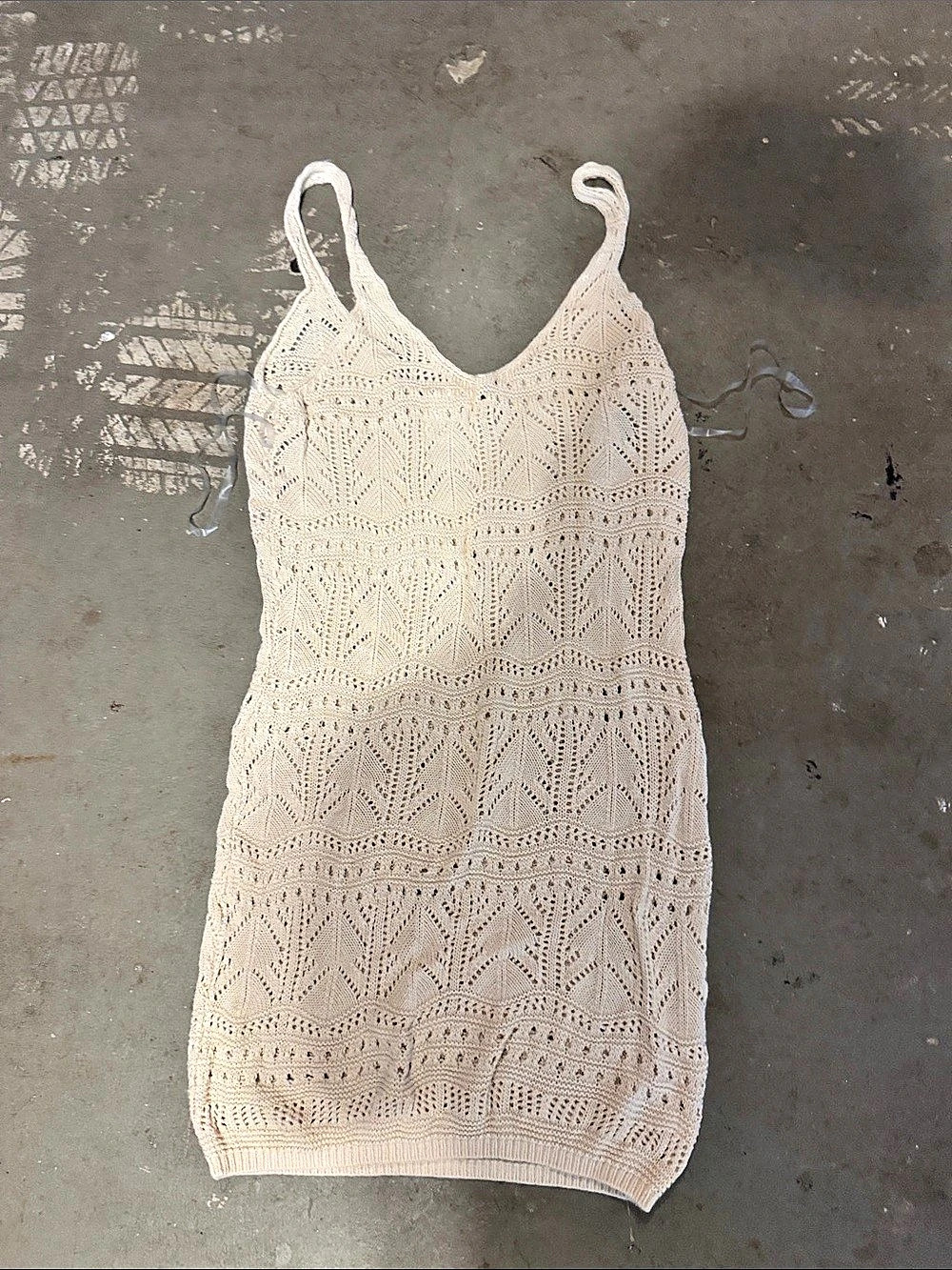 Shade & Shore Crochet Knit coverup in Cream Size Small